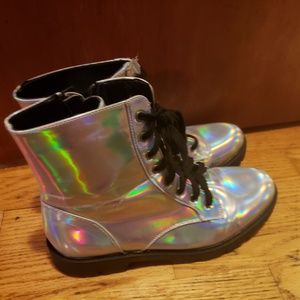 Fashion nova holographic boots